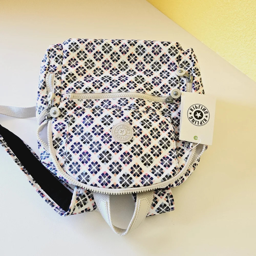 Kipling Matta Small Backpack BP4048 Matta Harmonious Tiles Nylon Travel Bag - Picture 11 of 14
